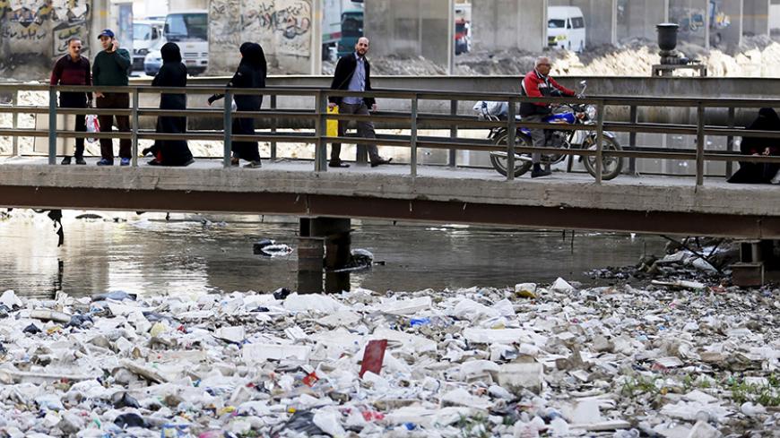 Pollution of the Nile river in Egypt