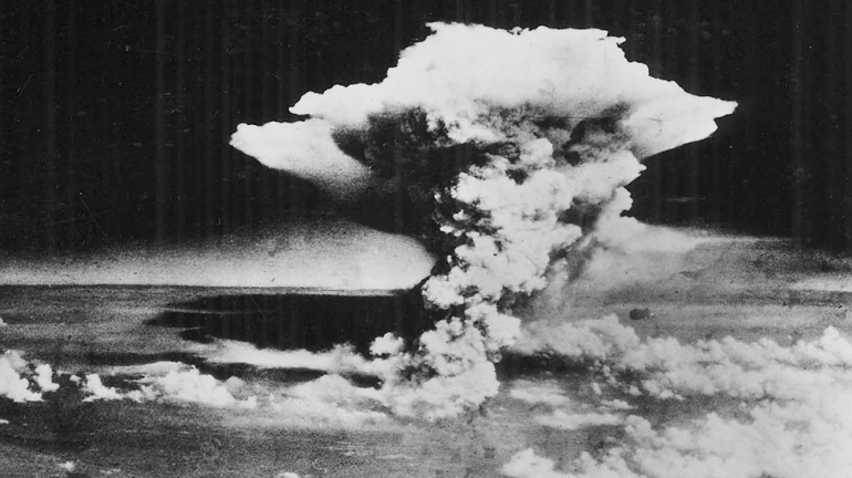 In this August 6, 1945 photo released by the US Army, a mushroom cloud billows about one hour after a nuclear bomb was detonated above Hiroshima, Japan