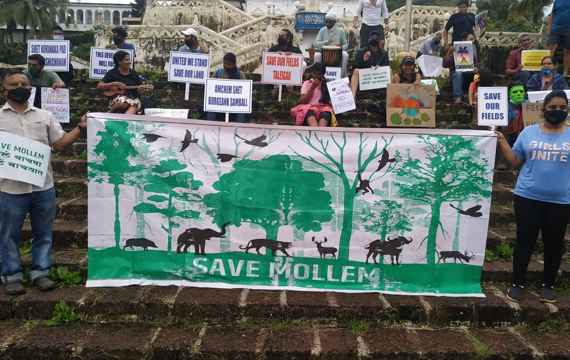 Goa residents protest against the infrastructure projects approved in the Mollem forest