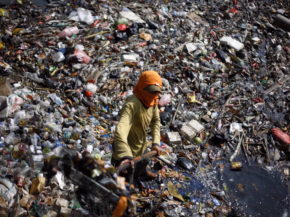 Water pollution in Ciliwung River, Indonesia