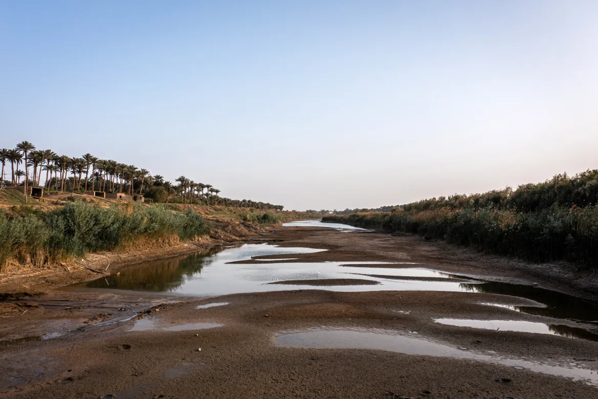 A dried-up part of the Diyala river, which is a tributary of the Tigris, in the central province of the same name near the Iraqi capital, Baghdad.
