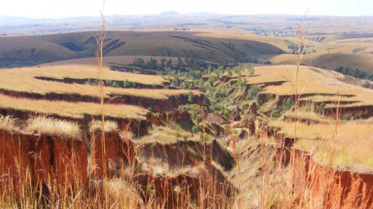 The "Lavaka", a typical erosional feature in Madagascar's highlands.