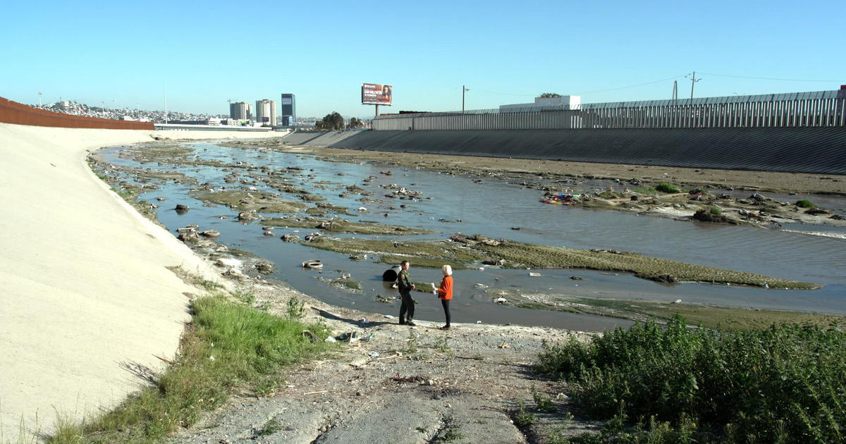 Raw sewage flowing into the Tijuana River