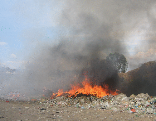 Garbage burning affects air quality in Mexico City.