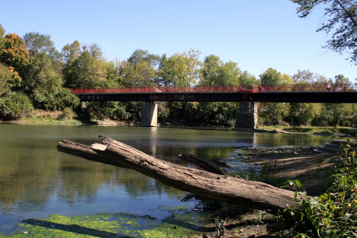 The White River from the Indianapolis Art Center's ArtsPark. Indiana has the most miles of rivers and streams deemed too polluted to swim in of any state