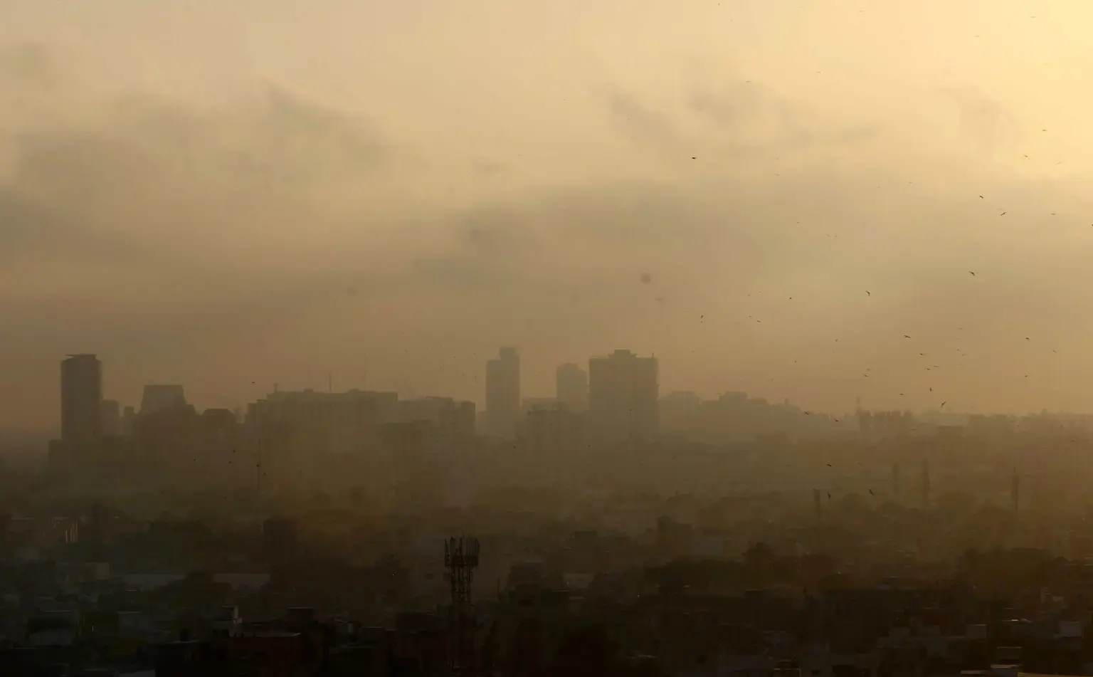 A view of a smog in Karachi, Pakistan