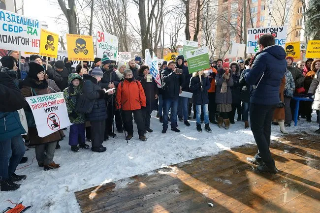 Protest against the Kuchino landfill in Balashikha, March 11, 2018.