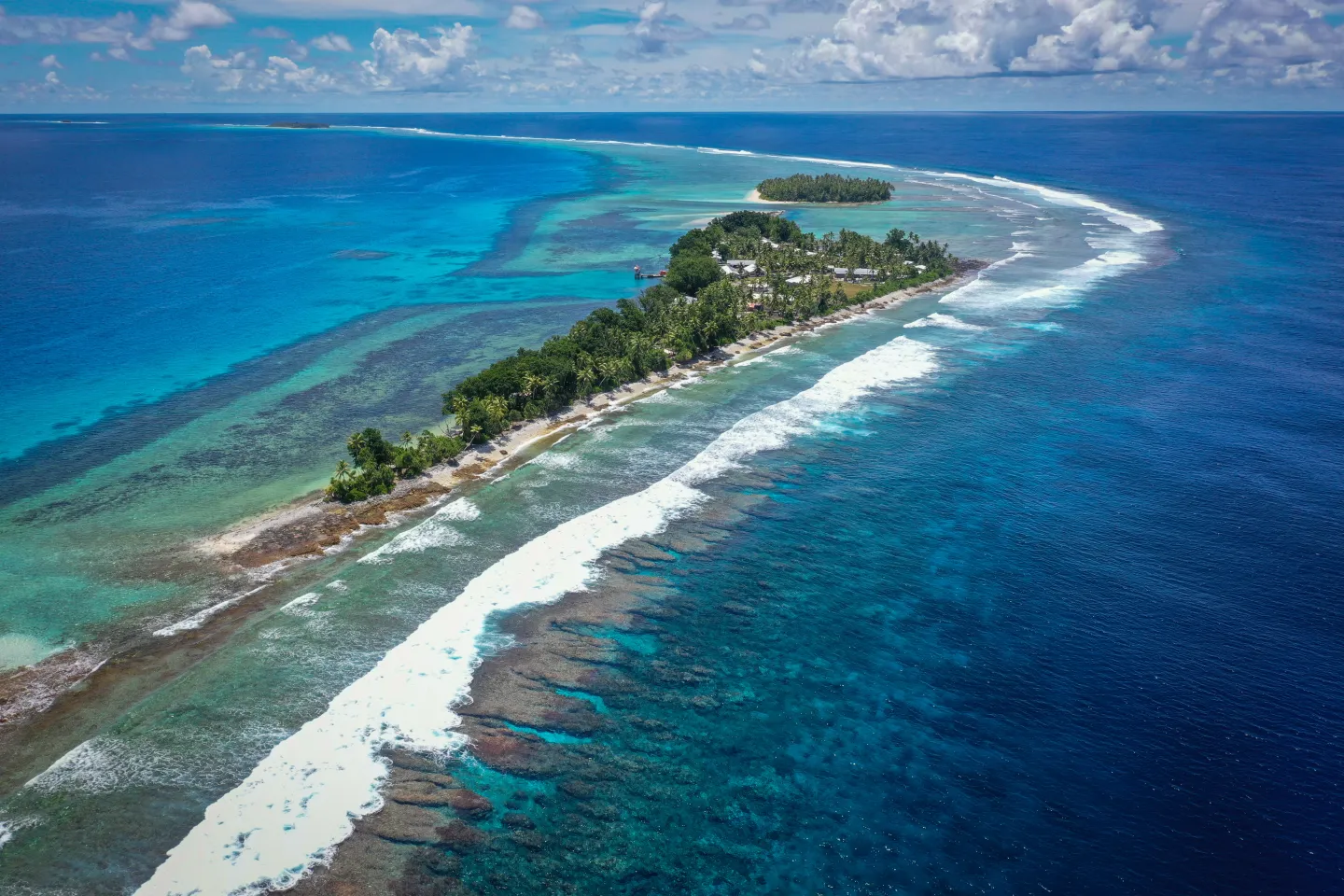 An aerial view of Tuvalu