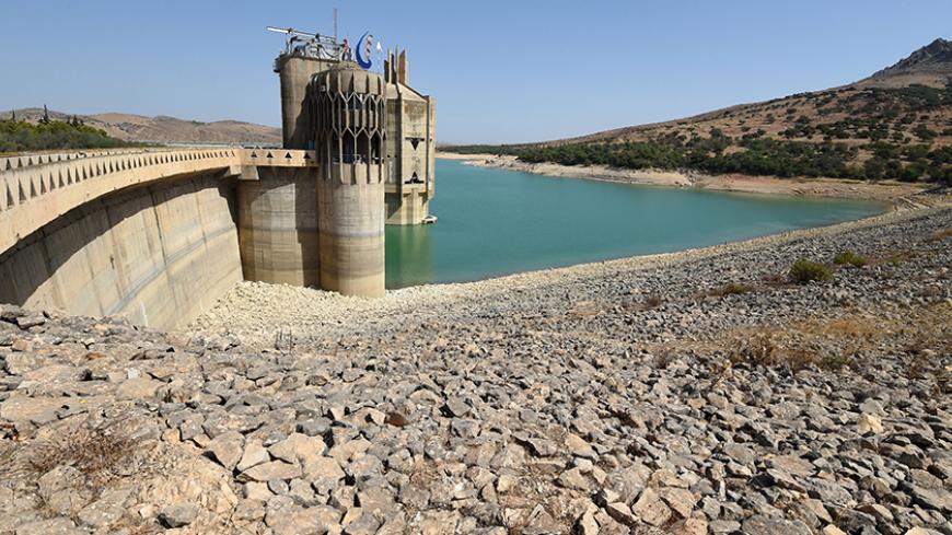The Sidi Salem dam, which has very low water levels due drop in rainfall.