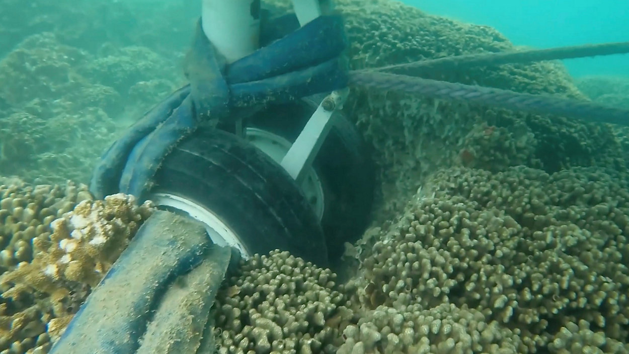 Diving and Salvage Unit One (MDSU-1) conduct an underwater survey of the U.S. Navy's P-8A Poseidon in Kaneohe Bay, Hawaii, on Tuesday, Nov. 28, 2023.