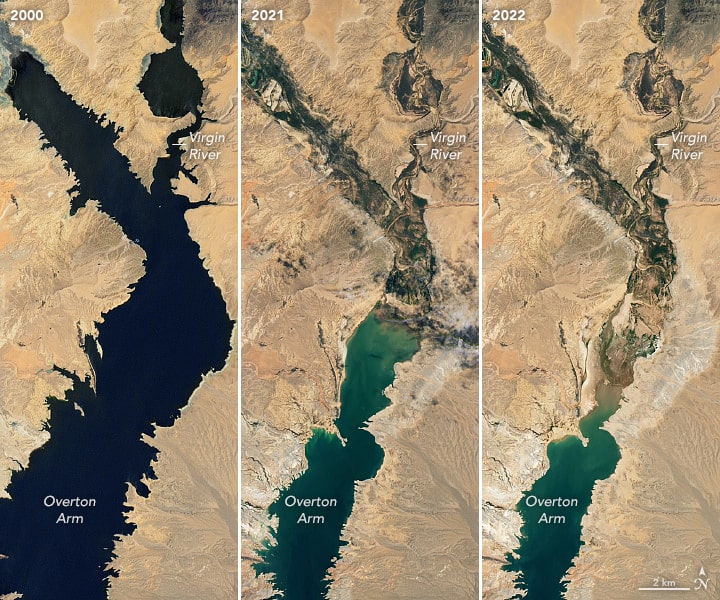 Transition of Lake Mead from 2000-2022