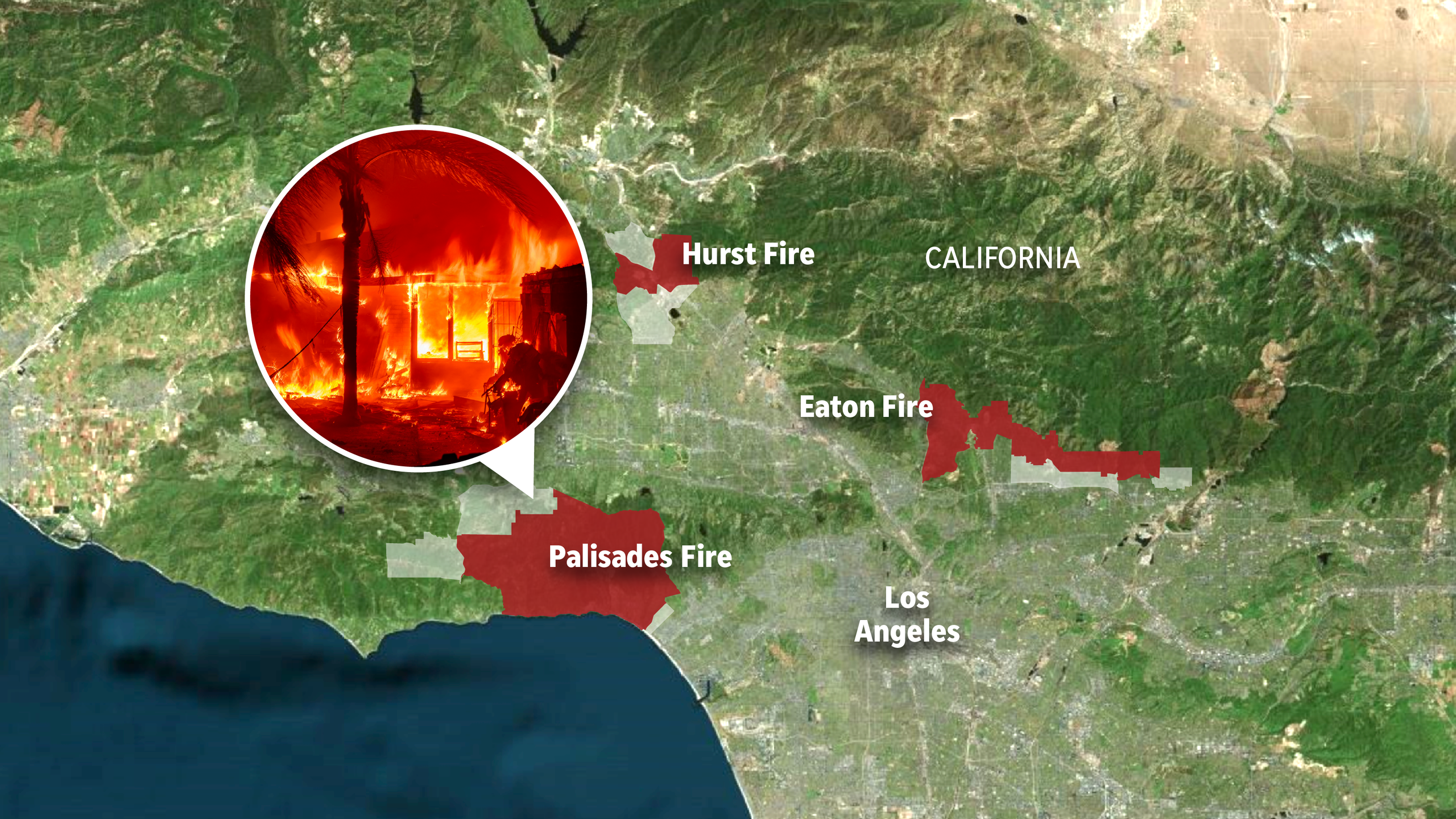 Wildfires around Los Angeles