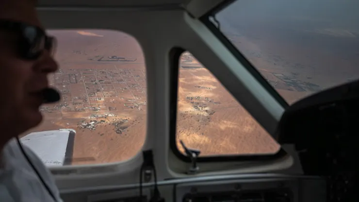 A view of the UAE city of Al Ain during a cloud-seeding mission on January 31, 2024 in Al Ain, United Arab Emirates.