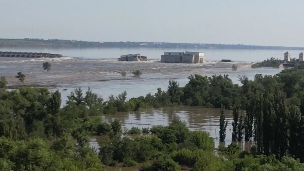 The Kakhovka Hydroelectric Power Plant was destroyed, Ukraine