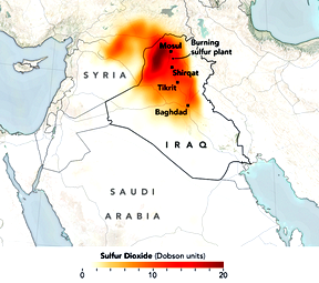 Sulfur Dioxide Spreads Over Iraq