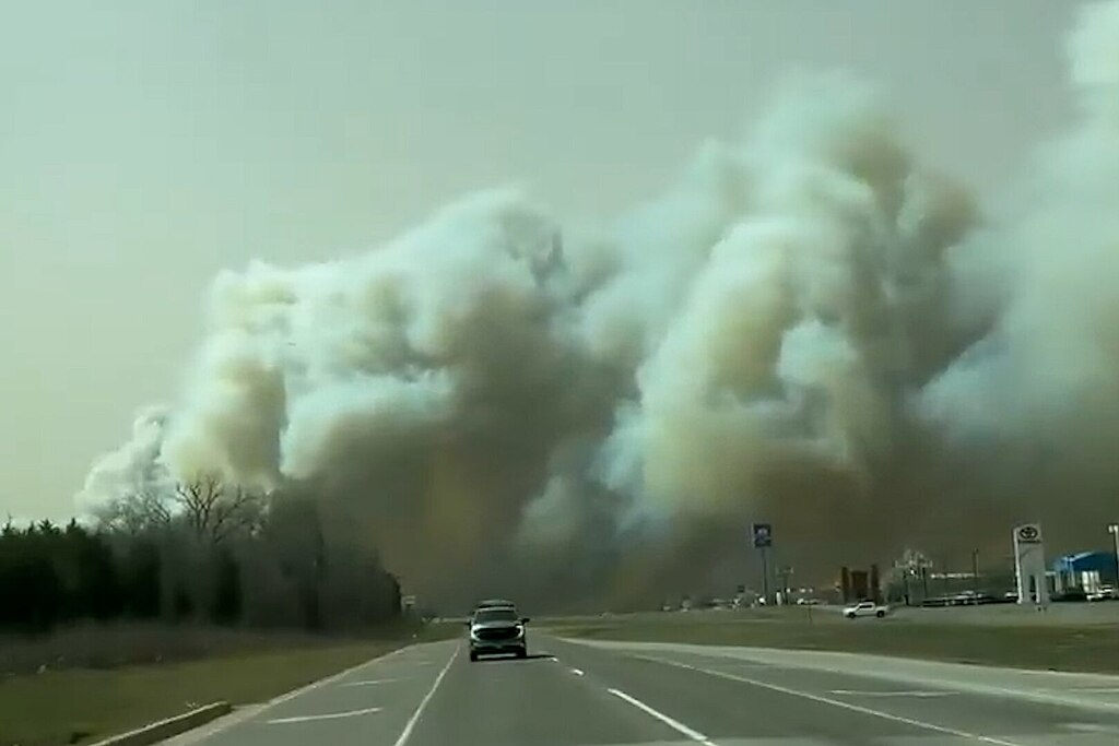 Large wildfire in Oklahoma on March 14, 2025