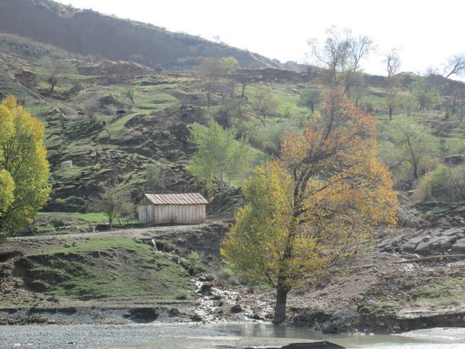 A landslide near Sary-Bae locality in the town of Mailuu-Suu, 2017