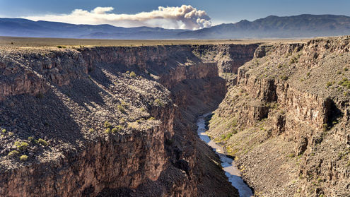 The Rio Grande River flowing through Taos Canyon in New Mexico