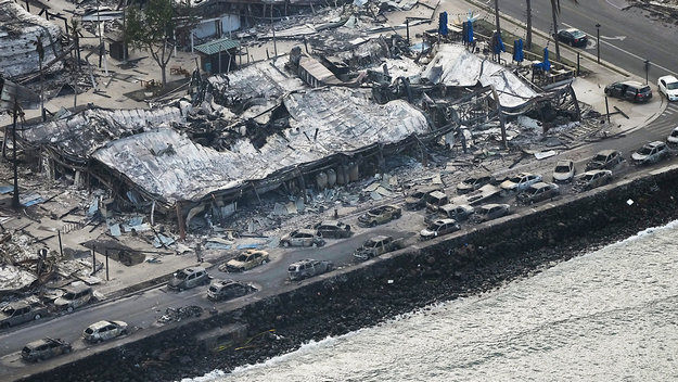 Wildfire wreckage is seen Thursday, Aug. 10, 2023, in Lahaina, Hawaii.