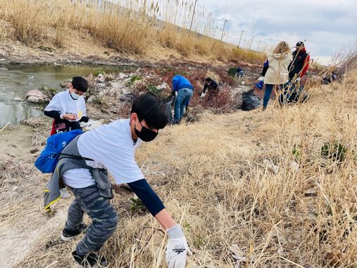 Fourth cleanup of the El Río Grande/El Río Bravo river near Ciudad Juárez, Chihuahua, Mexico on February 12, 2023.
