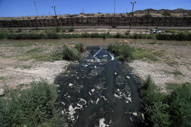 Streams emanate from an inhabited area of the Sierra de Juarez where sewage drainage is deficient or non-existent.