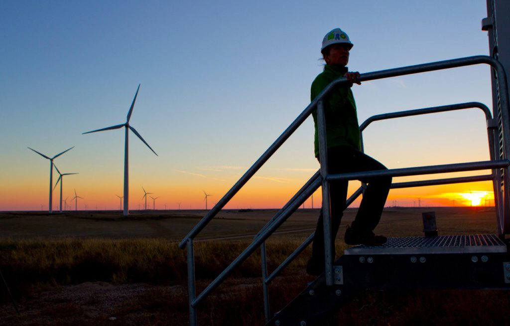 Worker on windfarm