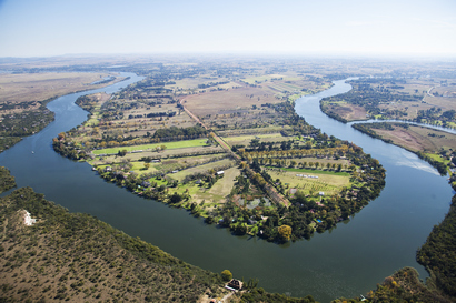 Vaal River, Aerial view, Gauteng Province, Free State Province, South Africa