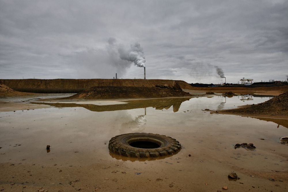 Karabash copper smelting plant releases a spillage lake of waste. From the beginning of its production, the plant has released into the air 180 tons of dioxin