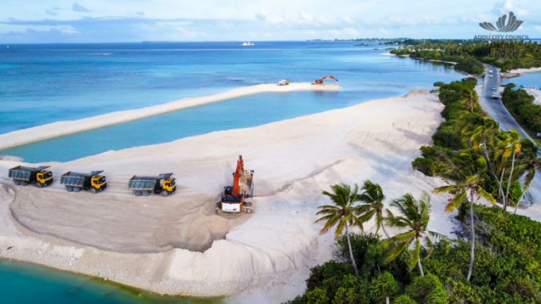 land reclamation project in the southern city of Addu