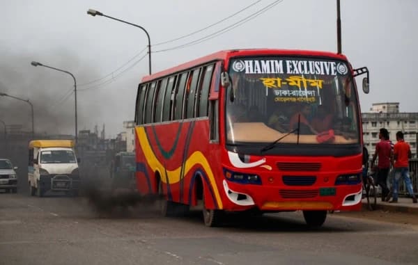Vehicle emissions in Dhaka.