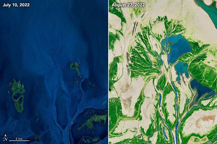 Poyang Lake detail, July 10 – August 27, 2022.