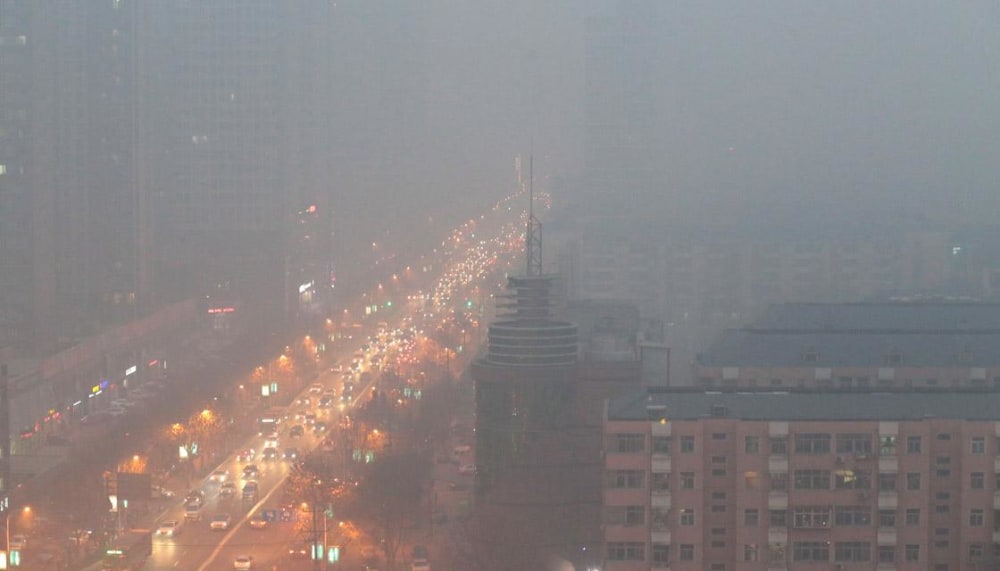 Air pollution in Shijiazhuang.