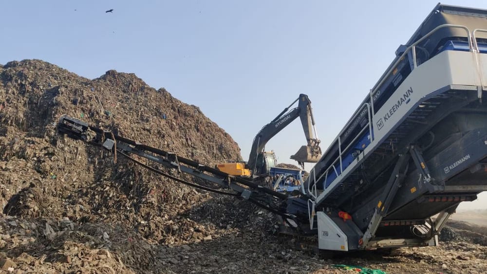 Kleeman machines used at Okhla landfill act as sieves and separate different fractions of old waste