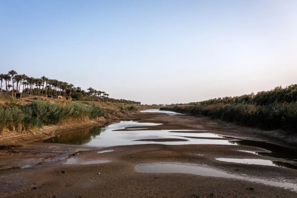 A dried-up part of the Diyala river, which is a tributary of the Tigris, in the central province of the same name near the Iraqi capital, Baghdad.