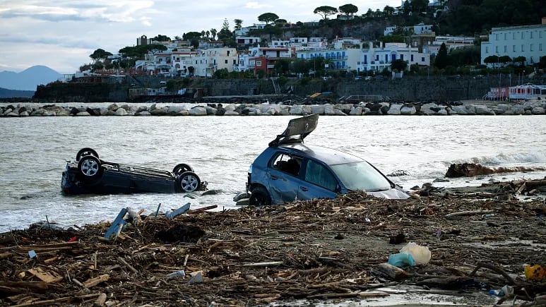 A landslide on the southern Italian island of Ischia