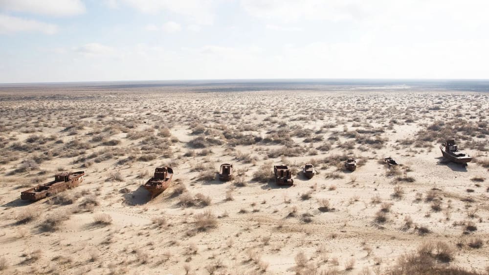 The Uzbek side of the Aral Sea has turned to desert