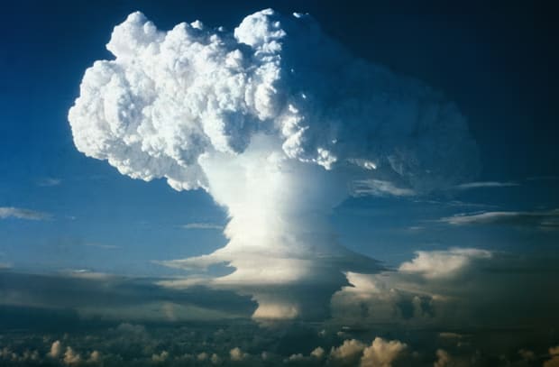 Detonation of the nuclear device during Operation Ivy in the Marshall Islands in 1951.