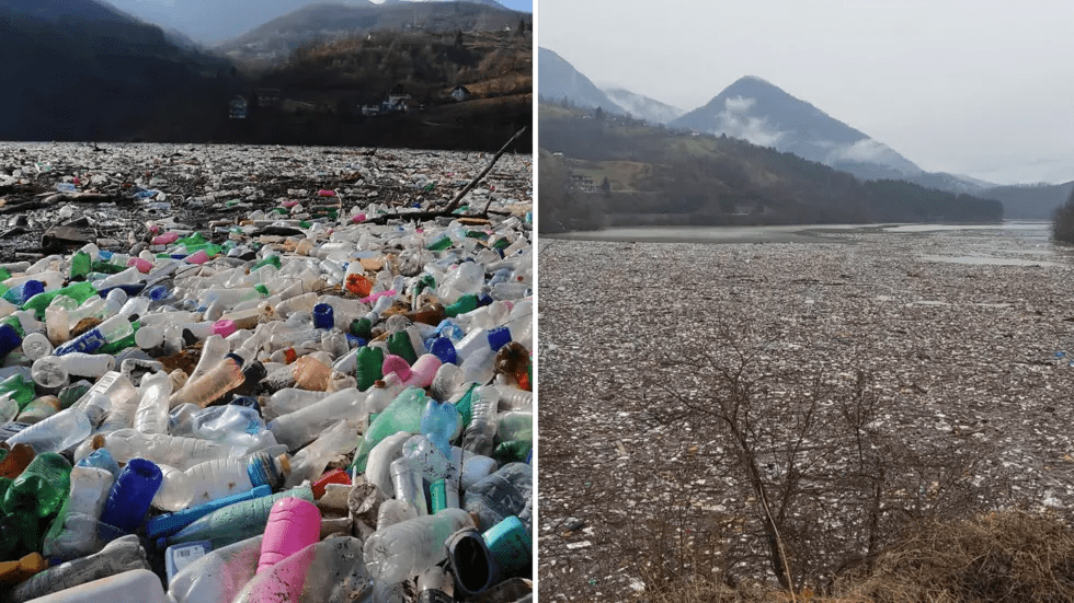 Plastic and other waste filled Serbia’s Potpeć Lake