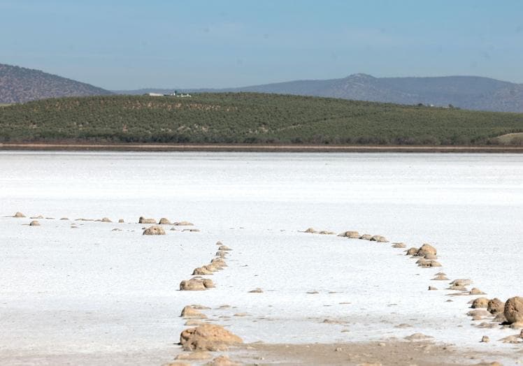 Dry up of Laguna de la Fuente de Piedra, Spain