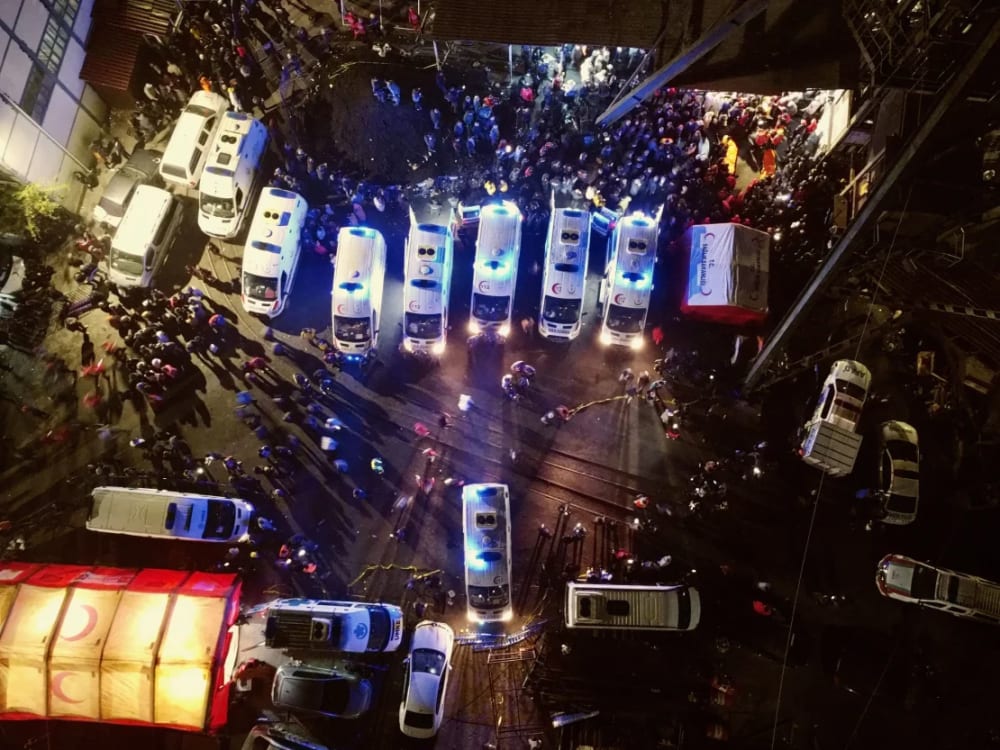 Emergency services worked overnight to assess the damage caused by the deadly explosion.