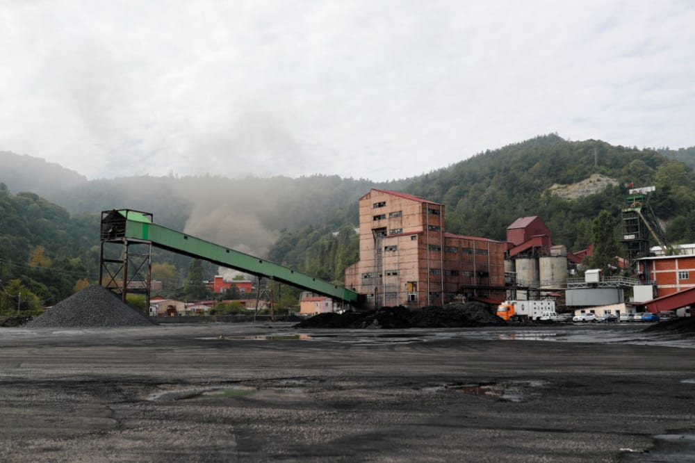The outside of a coal mine after an explosion in Amasra, Bartin province, Turkey, October 15, 2022.