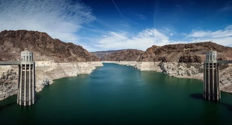 Lake Mead photographed from the Hoover Dam in Nevada