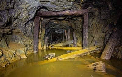 Flooded mines of Donbass