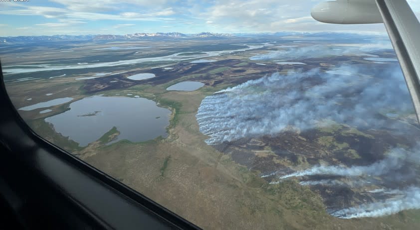 BLM AFS monitoring large tundra fire in Western Alaska