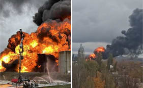 Environmental pollution from an oil storage tank fire in Shakhtarsk