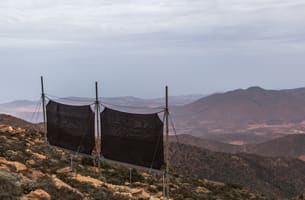 Harvesting fresh water from fog in Ait Baamrane, Morocco