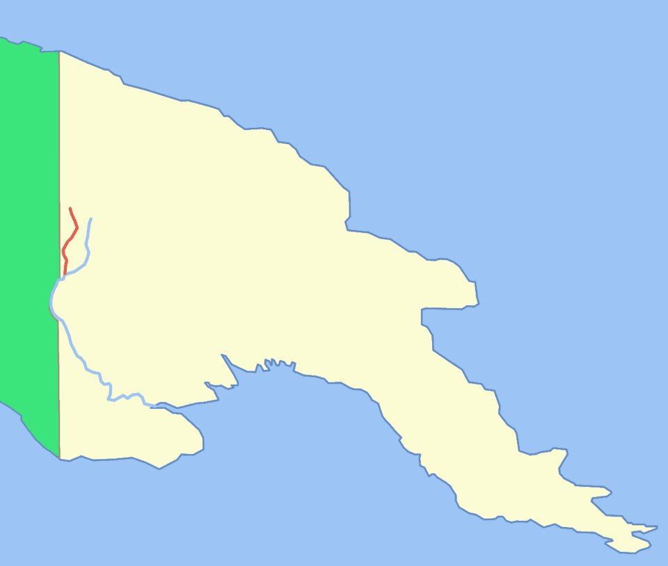 The Ok Tedi River carrying sediment from the mine, Papua New Guinea