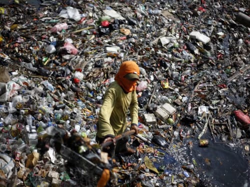 Water pollution in Ciliwung River, Indonesia