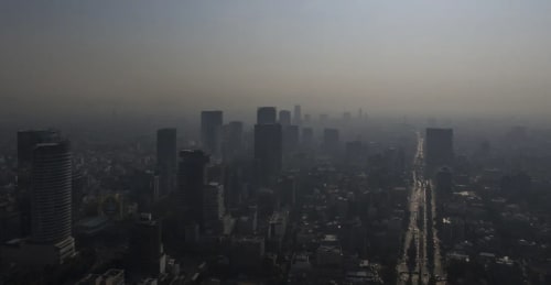 Air pollution from asparagus burning in Caborca, Mexico