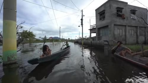 Manila in Philippines, the island's capital, is gradually sinking under the water